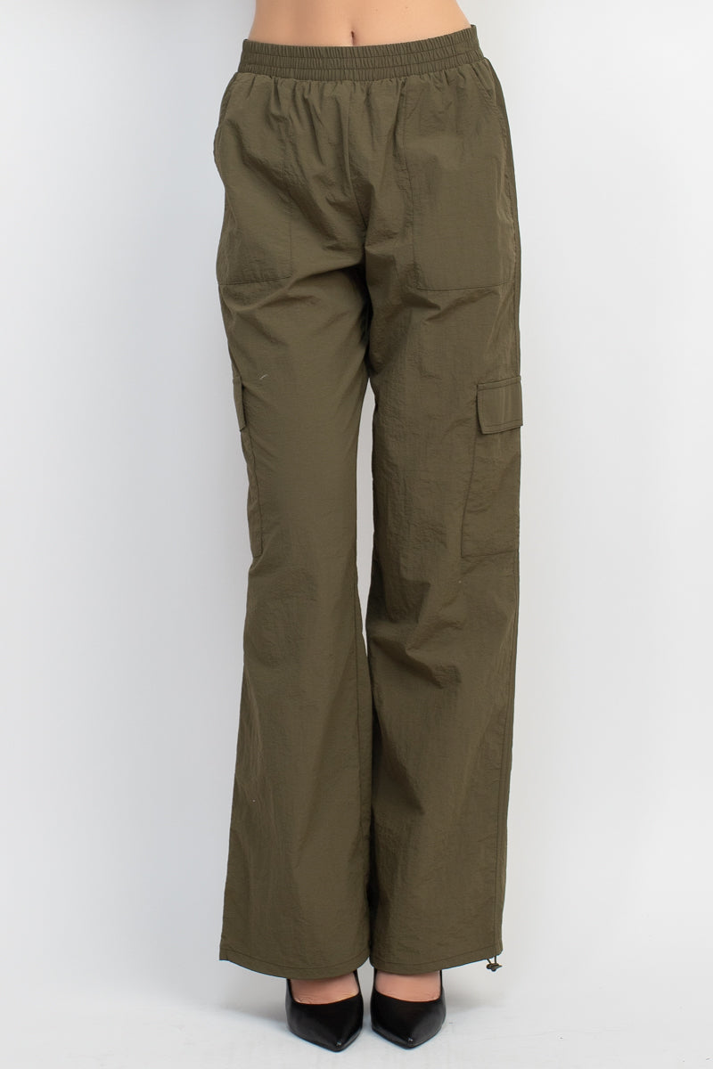 Essence Wide Leg Cargo Pant - Olive