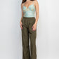 Essence Wide Leg Cargo Pant - Olive