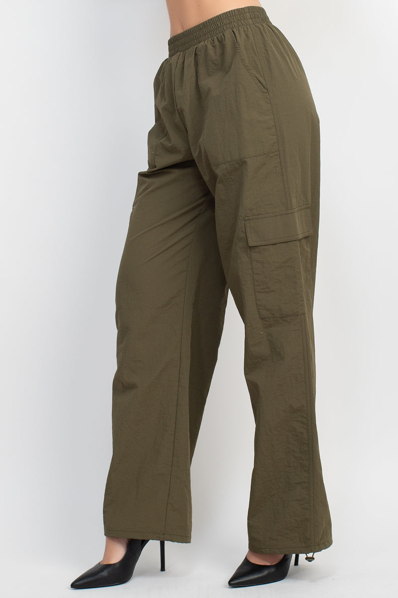 Essence Wide Leg Cargo Pant - Olive