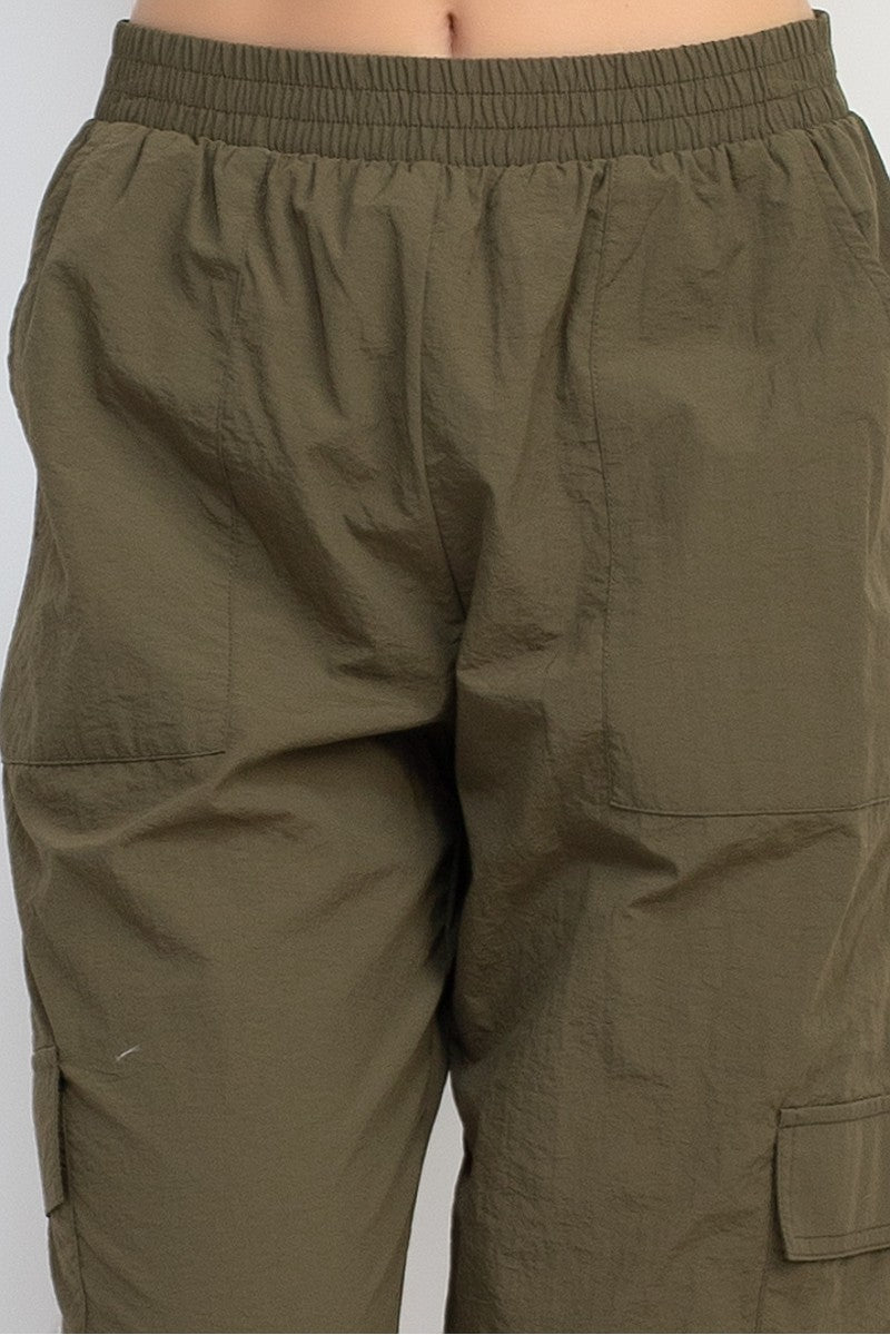 Essence Wide Leg Cargo Pant - Olive