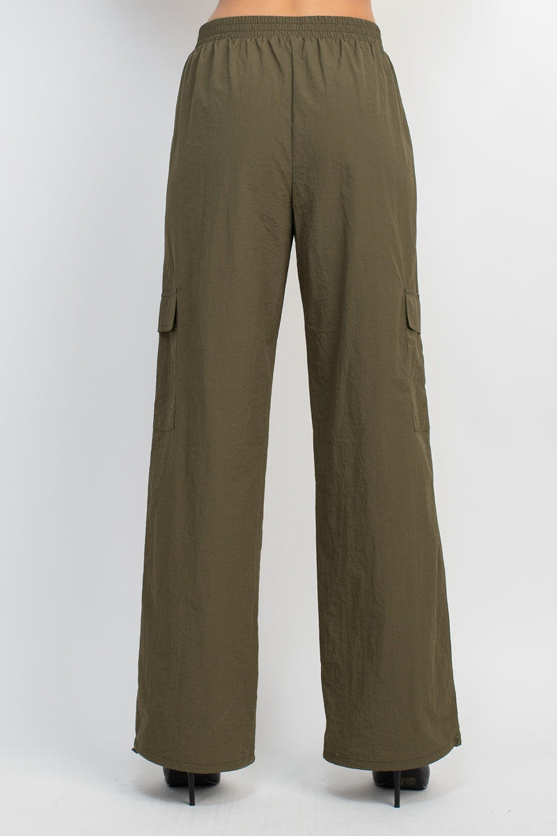 Essence Wide Leg Cargo Pant - Olive