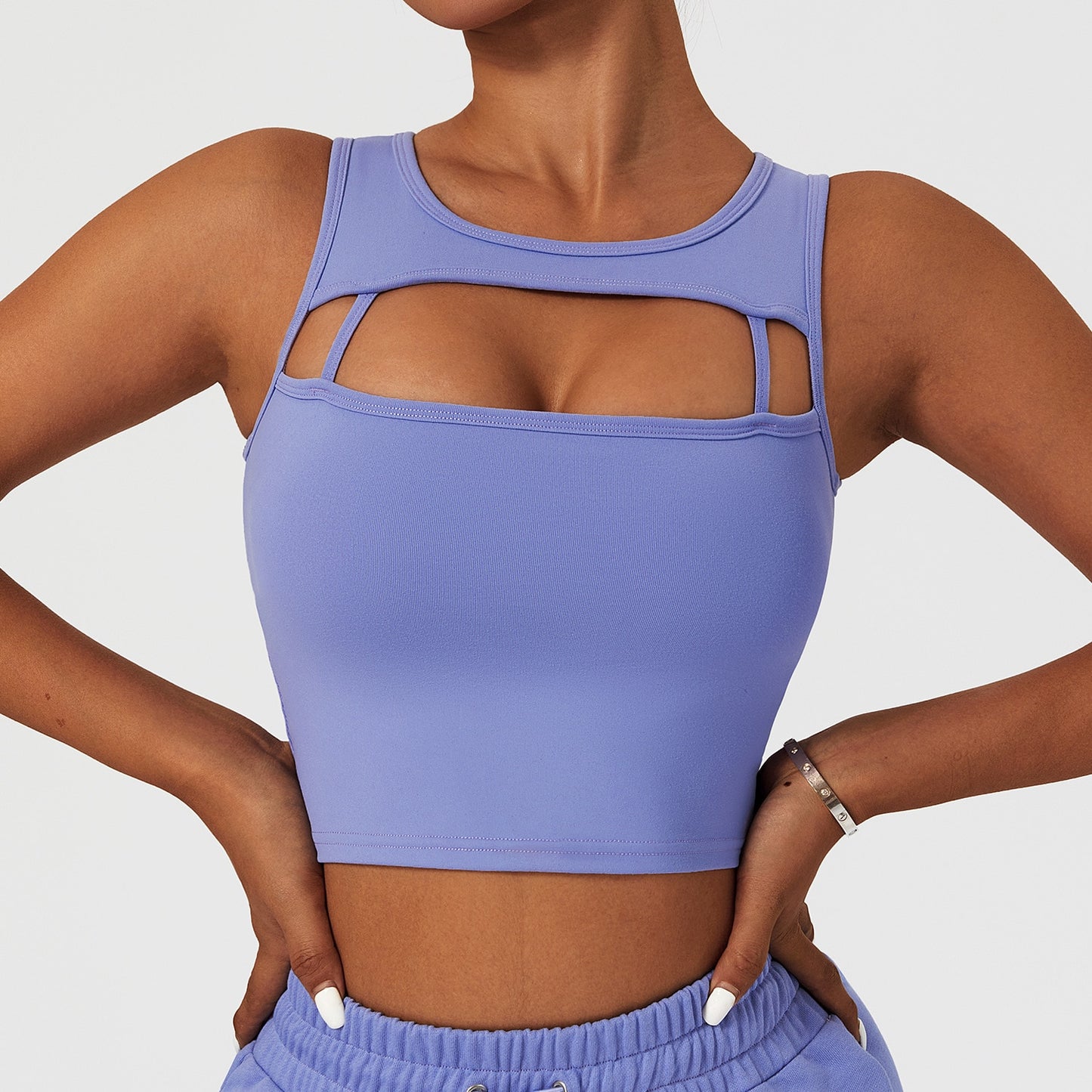 High Impact Openwork Gym  Crop Top