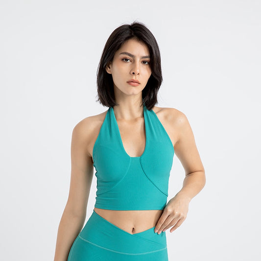 Let Them Look Deep V-Neck Gym Crop