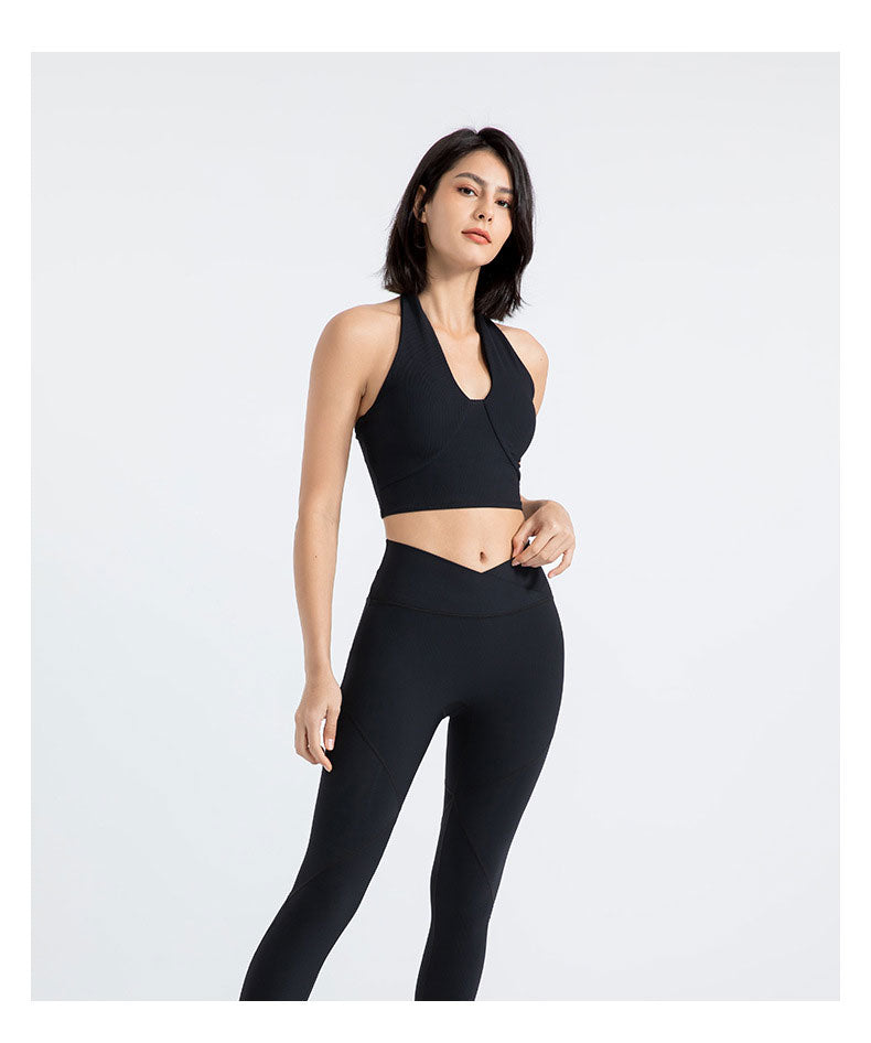 Let Them Look Deep V-Neck Gym Crop