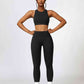 Cutout Cropped Sport Tank and Leggings Set