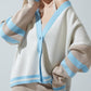 Vintage Charm Cotton-Blend Cardigan - Misty Blue