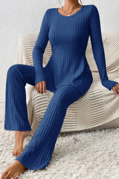 Cozy Ribbed Elegance Two-Piece Set