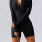 Half Zip Long Sleeve Active Romper