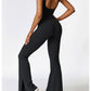 Wide Strap Bootcut Slit Active Jumpsuit