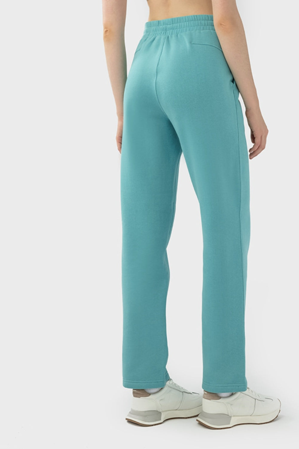 Elevate Lounge High-Rise Fleece Straight Leg Sweats - Teal