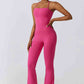 Halter Neck Flare Sport Jumpsuit