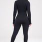 NovuFit Zip Up Ribbed Long Sleeve  Jumpsuit