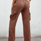 Elastic Waist Straight Leg Cargo Pants