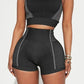 Asymmetrical Neck Striped Tank and Shorts Active Set