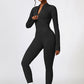 Half Zip Long Sleeve Active Jumpsuit