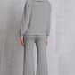 Half Zip Collared Neck Sweatshirt and Pants Set