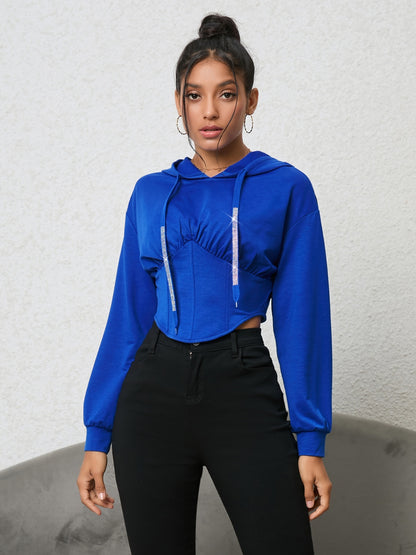 Azure Rush Cropped Hoodie