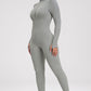 NovuFit Zip Up Ribbed Long Sleeve  Jumpsuit