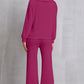 Half Zip Collared Neck Sweatshirt and Pants Set