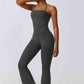 Halter Neck Flare Sport Jumpsuit