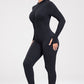 NovuFit Zip Up Ribbed Long Sleeve  Jumpsuit