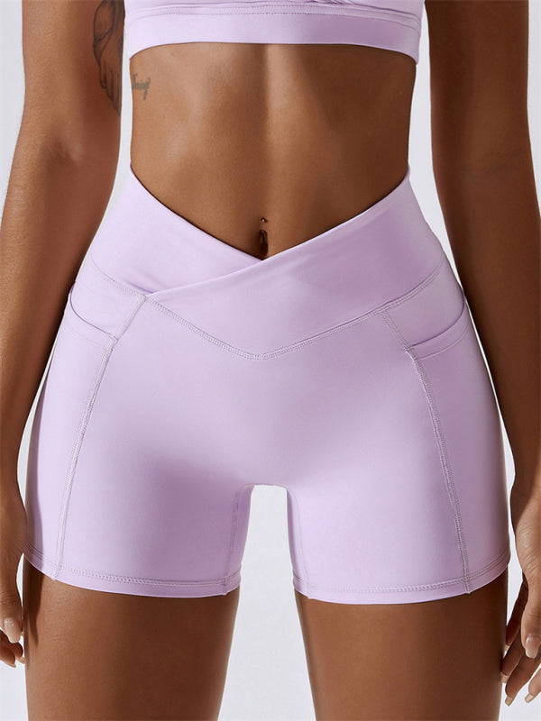 Naked Crossover Waist  Shorts With Pockets