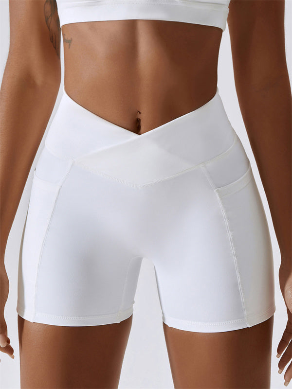 Naked Crossover Waist  Shorts With Pockets